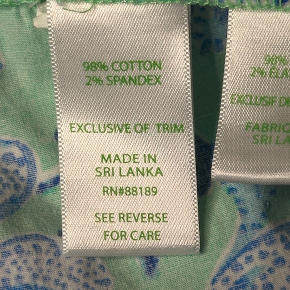 Lilly Pulitzer Green Blue Floral Bermuda Shorts XS - Picture 10 of 11